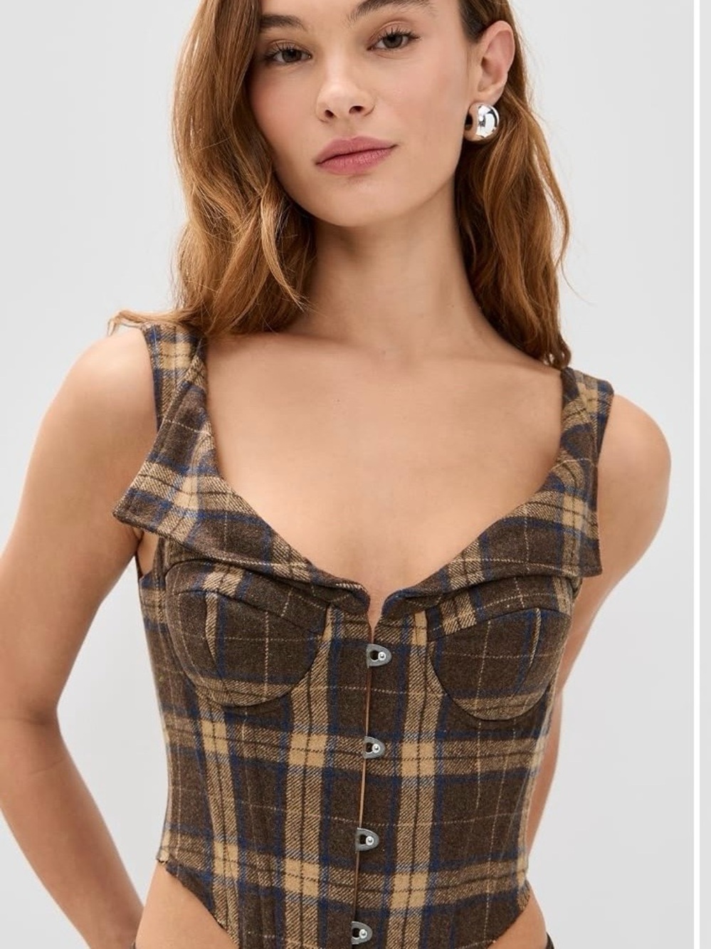 Danielle Guizio Charmonix Tartan Corset (Size S) - NEW WITH TAGS